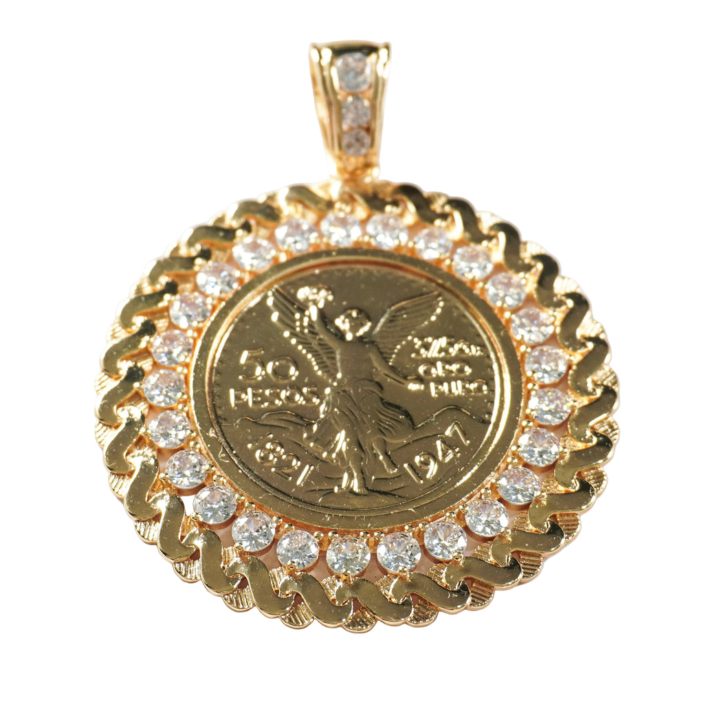 Centenario Halo Medallion Pendant | Oro Laminado CZ