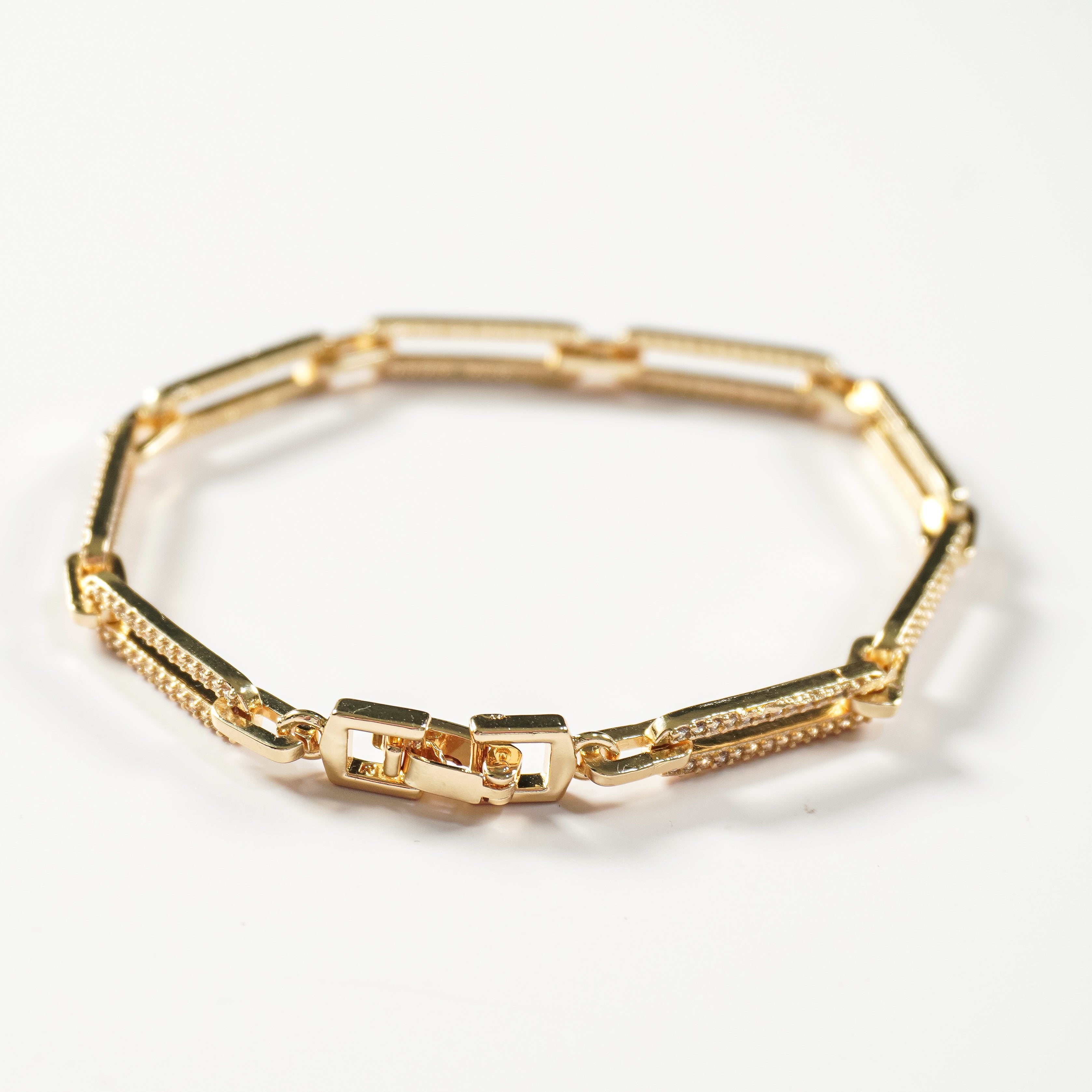 Celeste Pavé Paperclip Bracelet | Gold & Silver Cubic Zirconia Bracelet