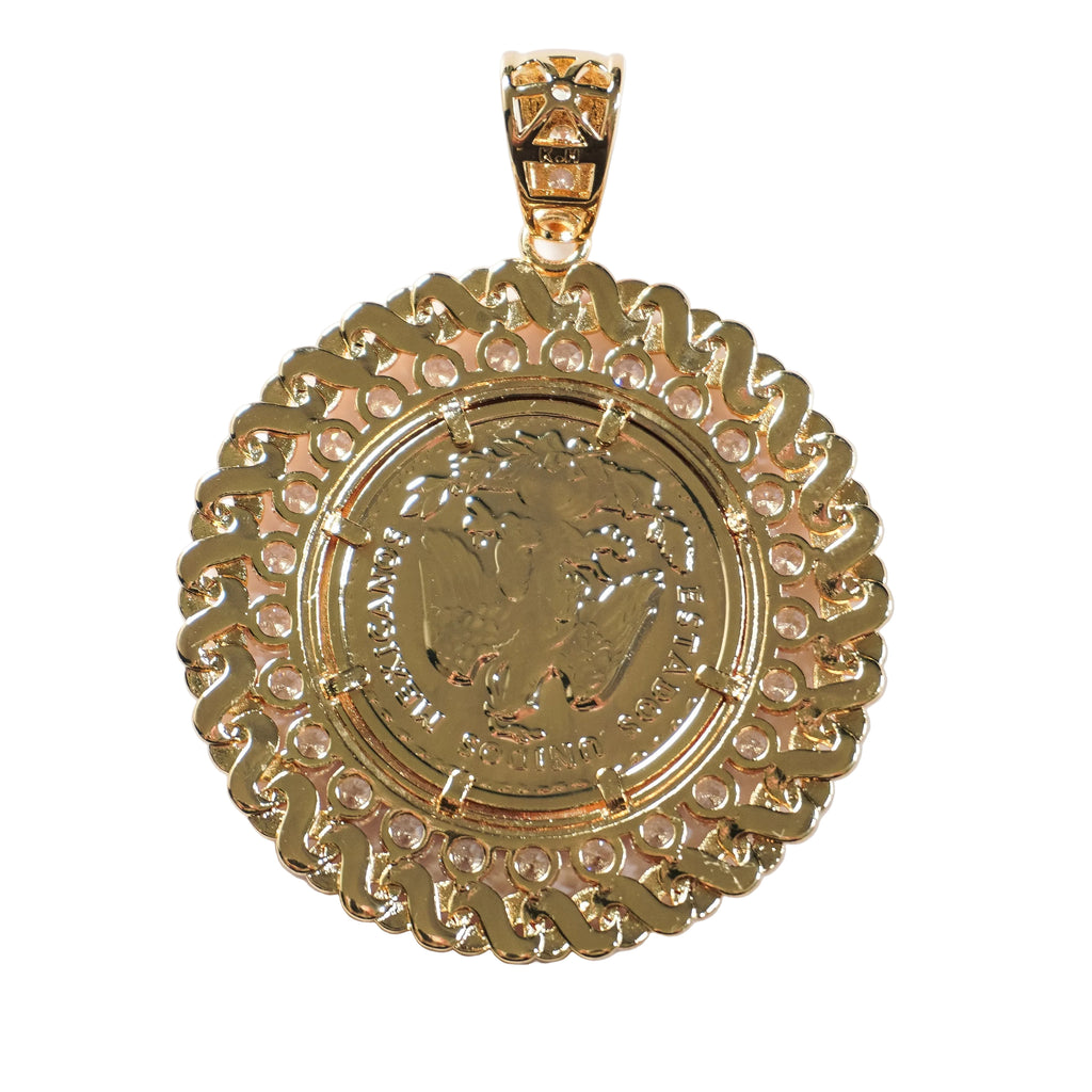 Centenario Halo Medallion Pendant | Oro Laminado CZ