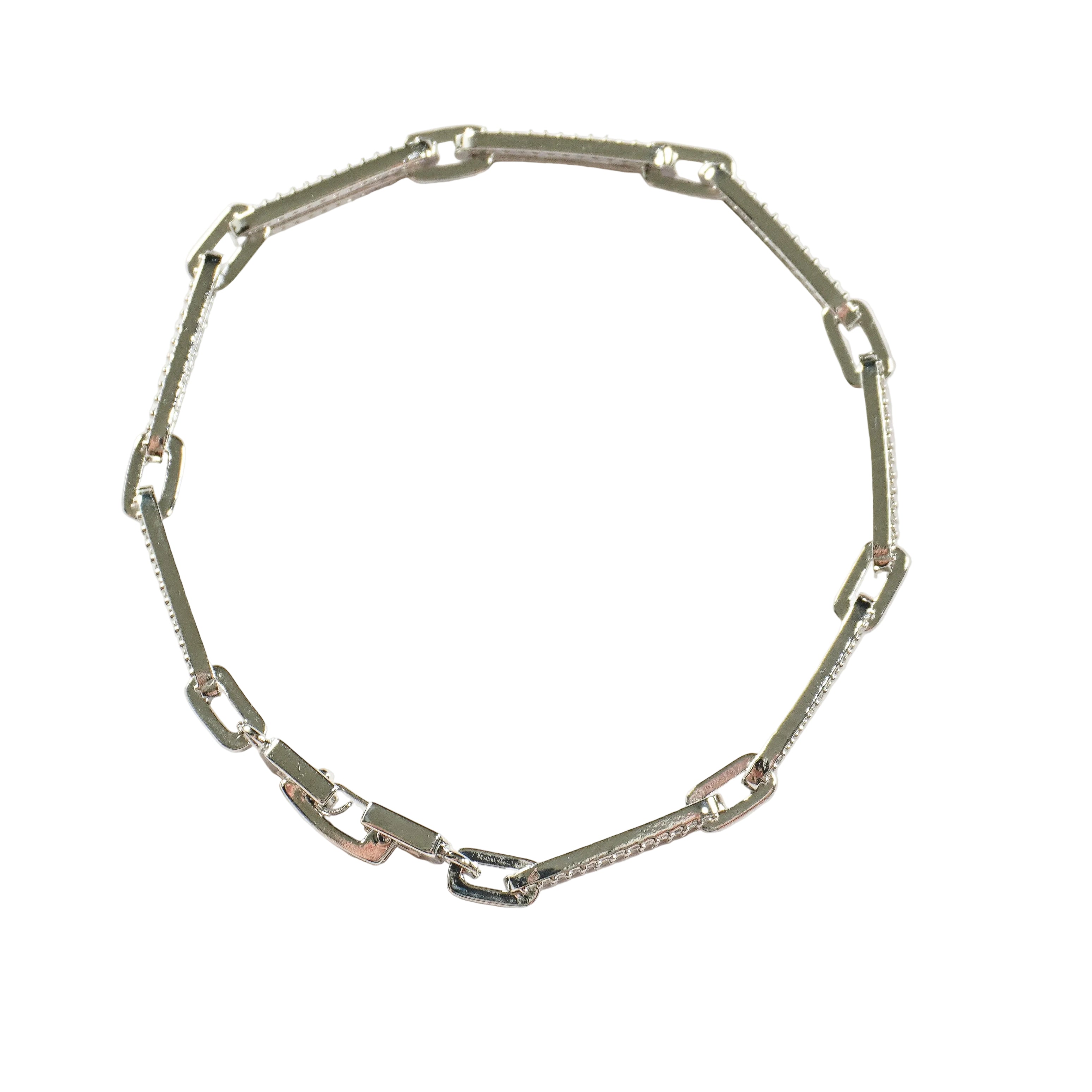 Celeste Pavé Paperclip Bracelet | Gold & Silver Cubic Zirconia Bracelet