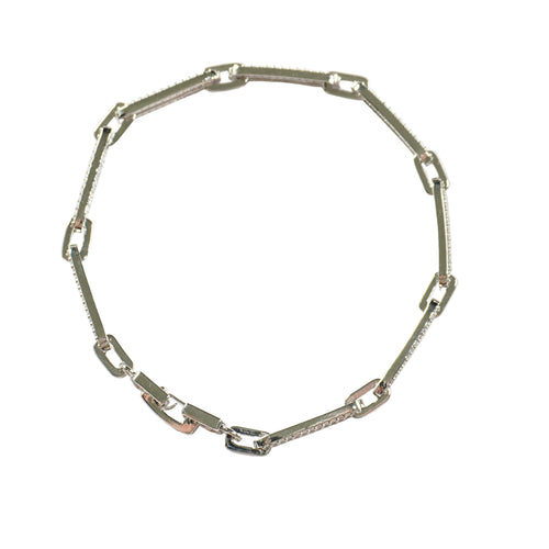 Celeste Pavé Paperclip Bracelet | Gold & Silver Cubic Zirconia Bracelet