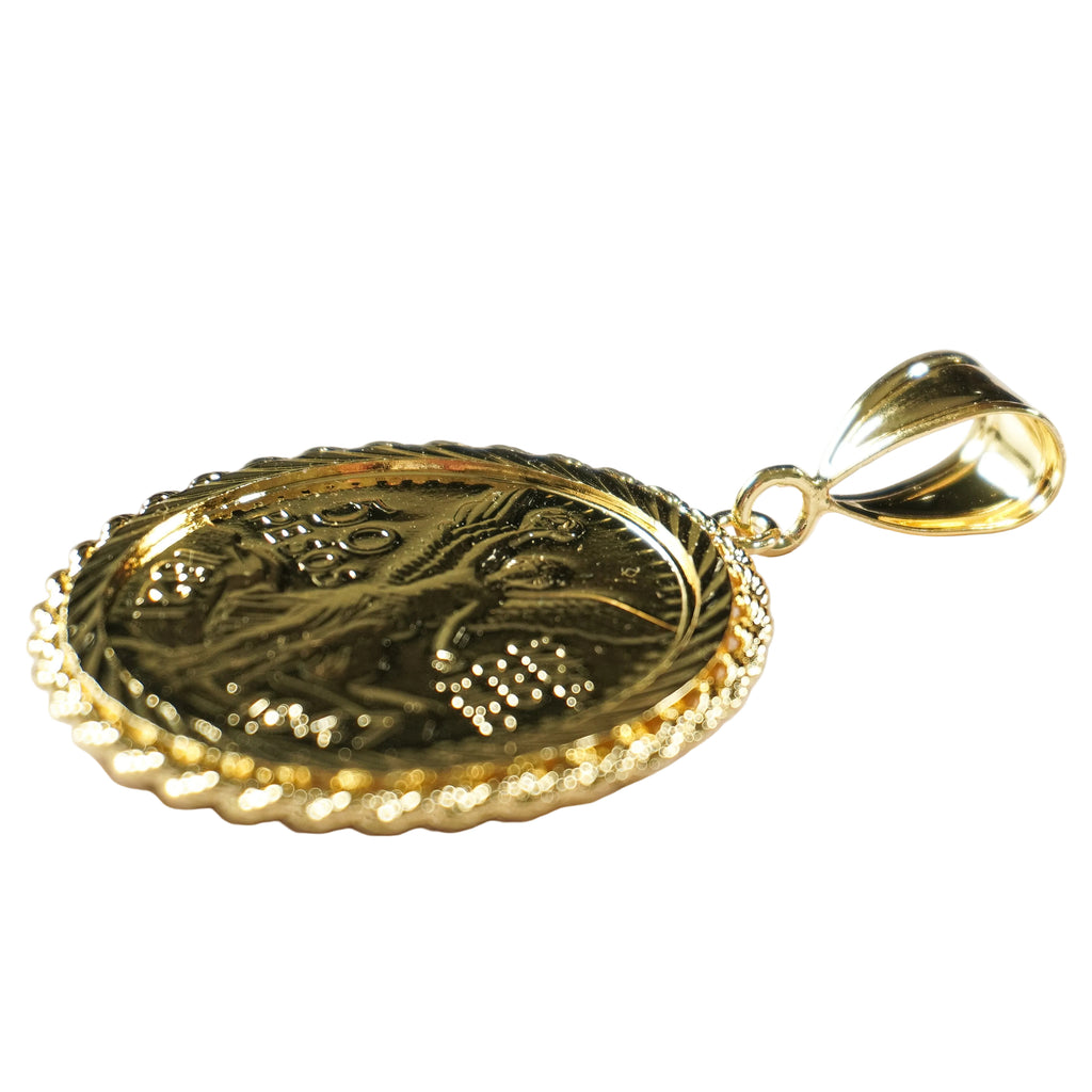 Centenario Rope Frame Pendant | Brazilian Oro Laminado Gold