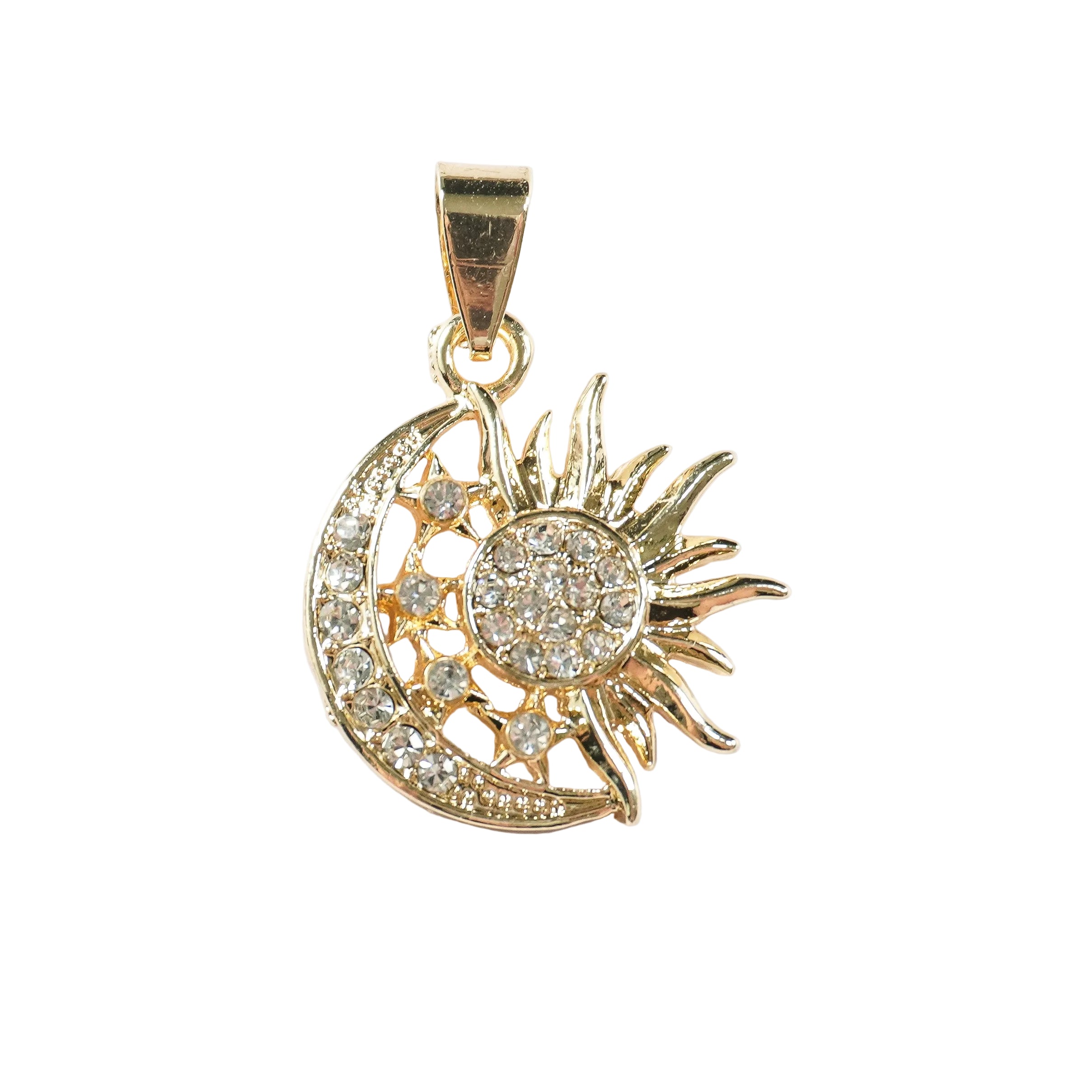 Soluna Oro Laminado Pendant | Sun & Moon CZ Charm